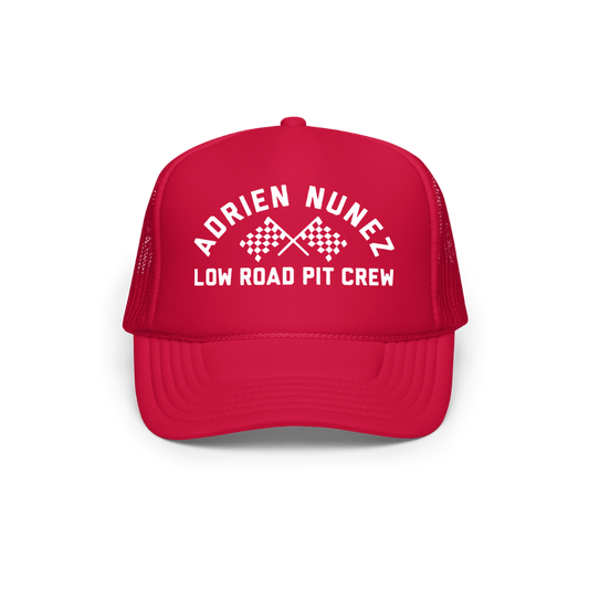 Red Pit Crew Trucker Hat